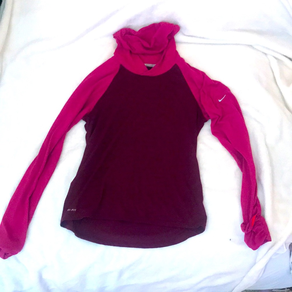 Nike dry fit long sleeve top with hood